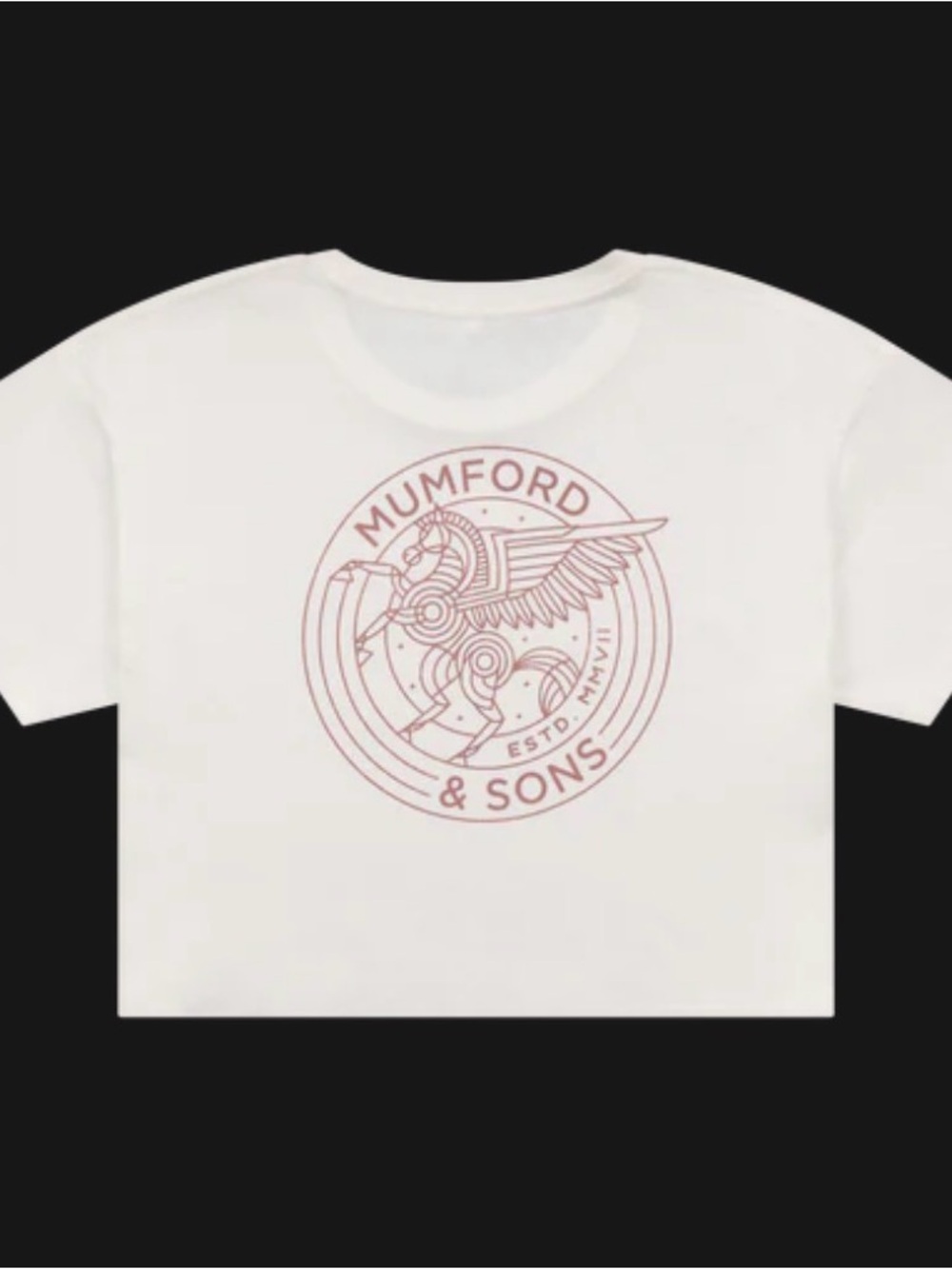 Mumford & Sons 2026 cropped Pegasus Graphic Tee